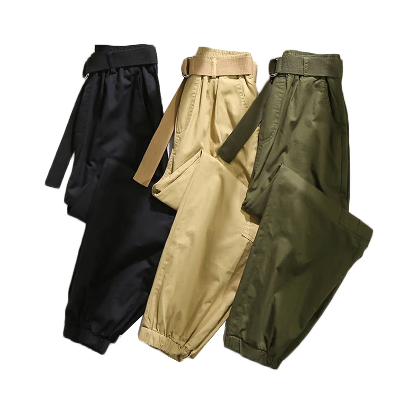 

Autumn Women Overalls 2023New Korean Elastic High Waist Cotton Sweatpants Female Winter Warm Casual Army Green Wide Leg Trousers