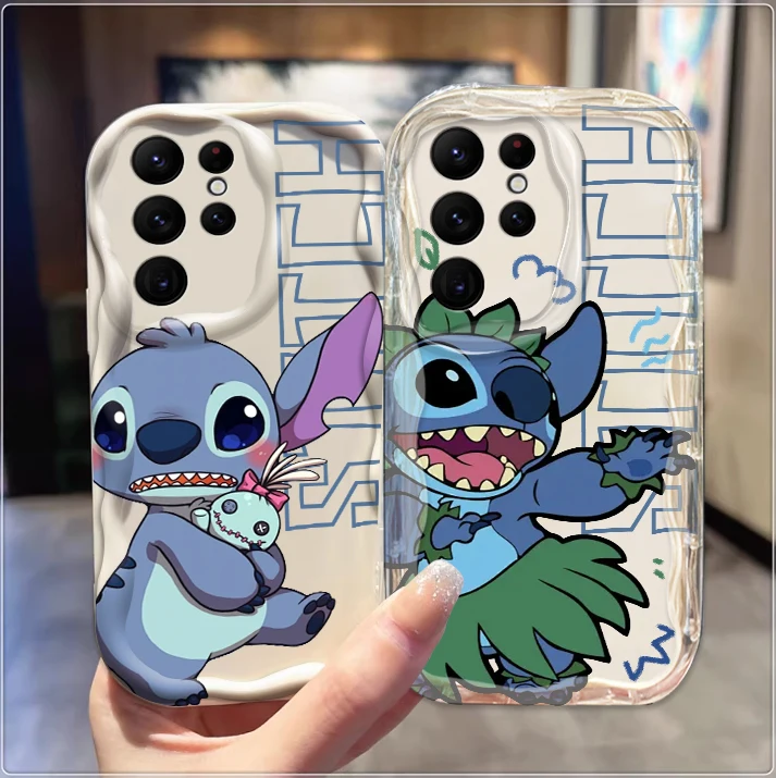 

Disney Cute Stitch Art Self For Samsung S24 S23 S21 S20 Ultra Plus FE A73 A72 A71 A51 A31 A05S A05 A04 5G Wave Oil Back