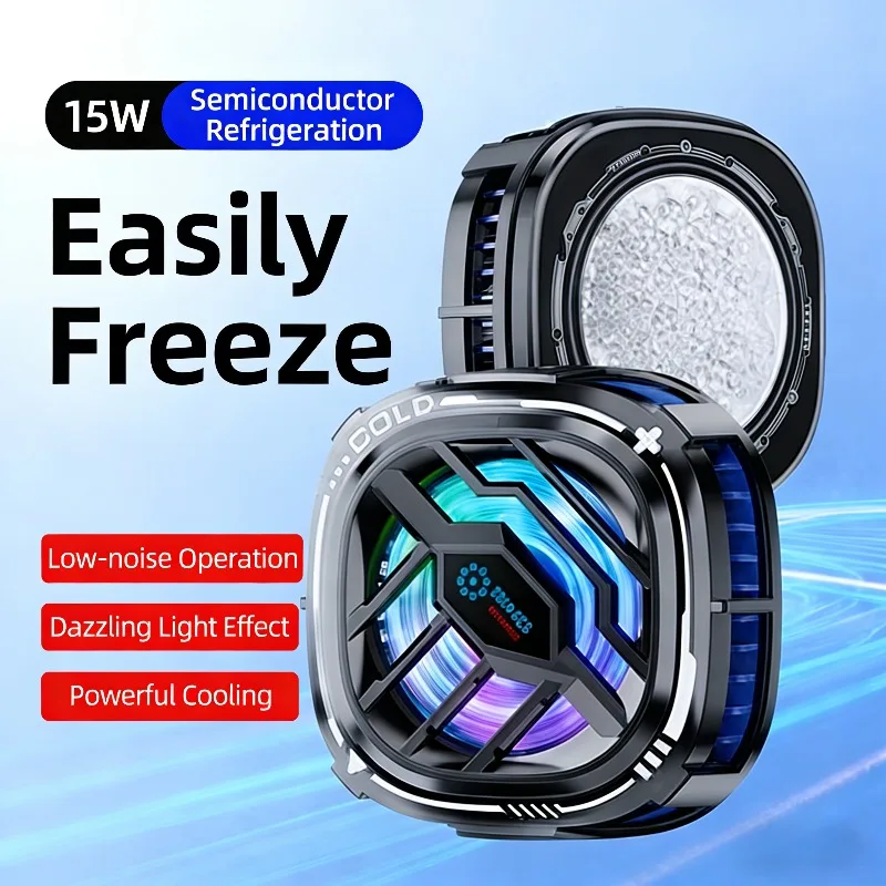 

Magnetic Phone Cooler RGB LED Gaming Semiconductor Radiator Fast Cooling Fan For iPhone 17 16 15 14 Pro Max Android Smartphone