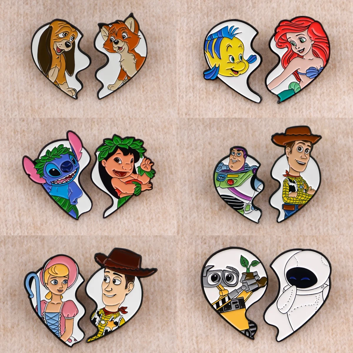 Broken Heart Lapel Pin Cute Robot Badges on Backpack Cartoon Anime Enamel Brooch Clothing Jewelry Cosplay Accessories Toys Gifts