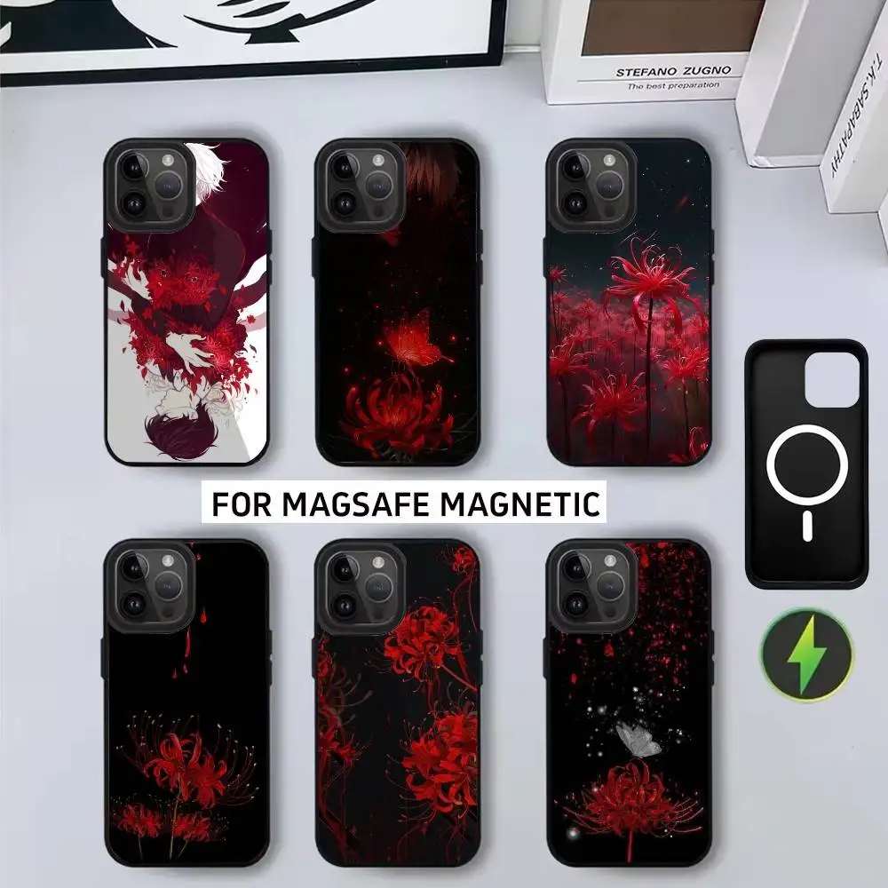 

T-Tokyo G-Ghoul 12Red lily Phone Case For iPhone17,16,15,14,13,12,11 Plus,Pro Max Magnetic For Magsafe Wireless Charging