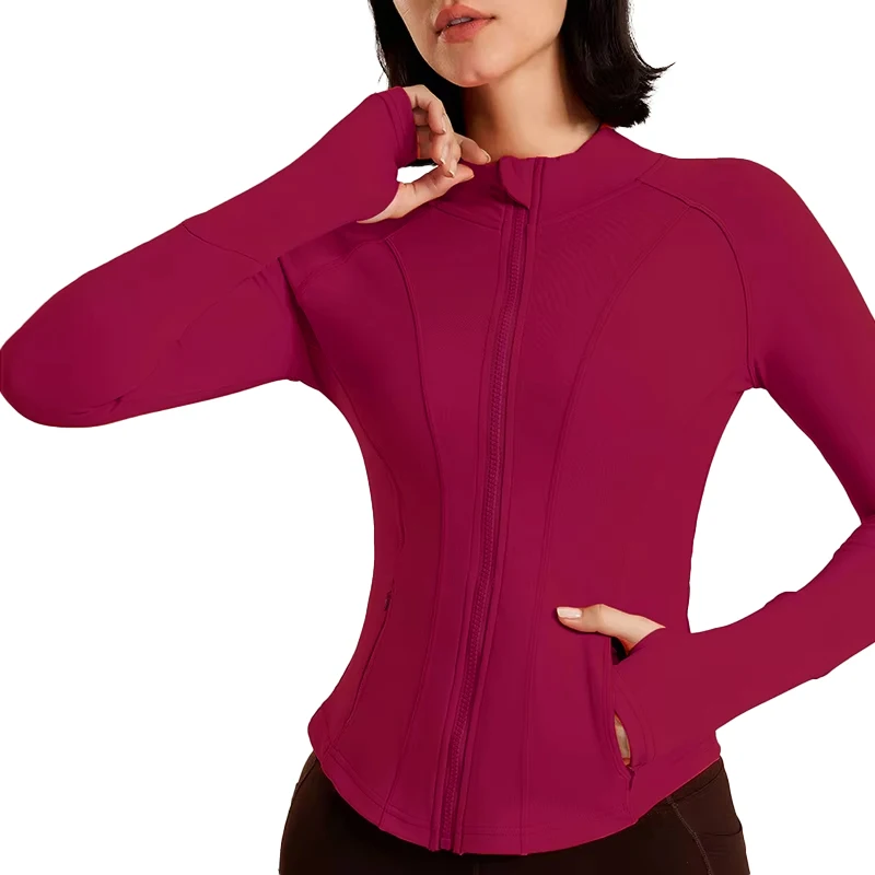 

New Autumn and Winter Fitness Yoga Wear Top for Women, A Slimming and Nude Stand-up Collar Jacket