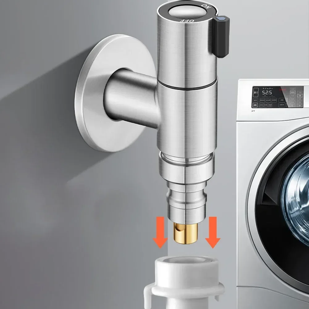 Washing Machine Faucet Brass Water Stop Quick Opening Angle Valve Wall Mounted G1/2 Water Stop Clip Bathroom Accessories