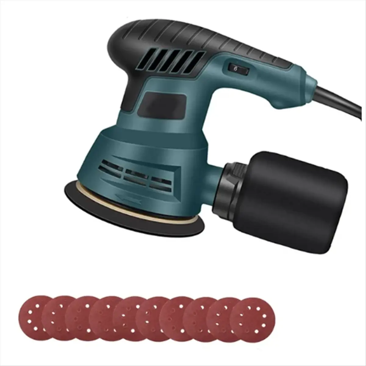 ABJS EU Plug,300W Electric Eccentric Sander,6 Gears Speed Adjustment 5 Inch 125mm,for Wood Sanding and Car Polishing