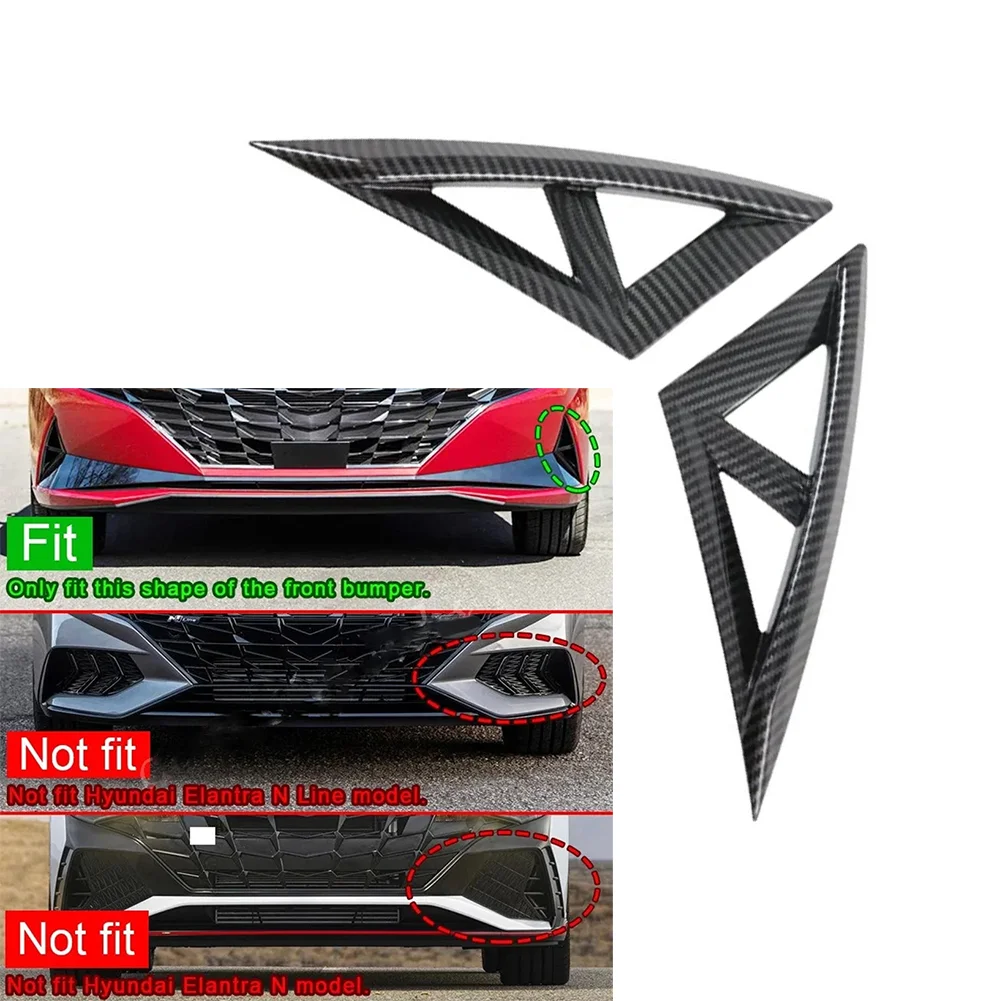 

For Hyundai Elantra 2021-2023 Carbon Fiber Front Fog Light Cover Trims Accessory Exterior Parts Accessories