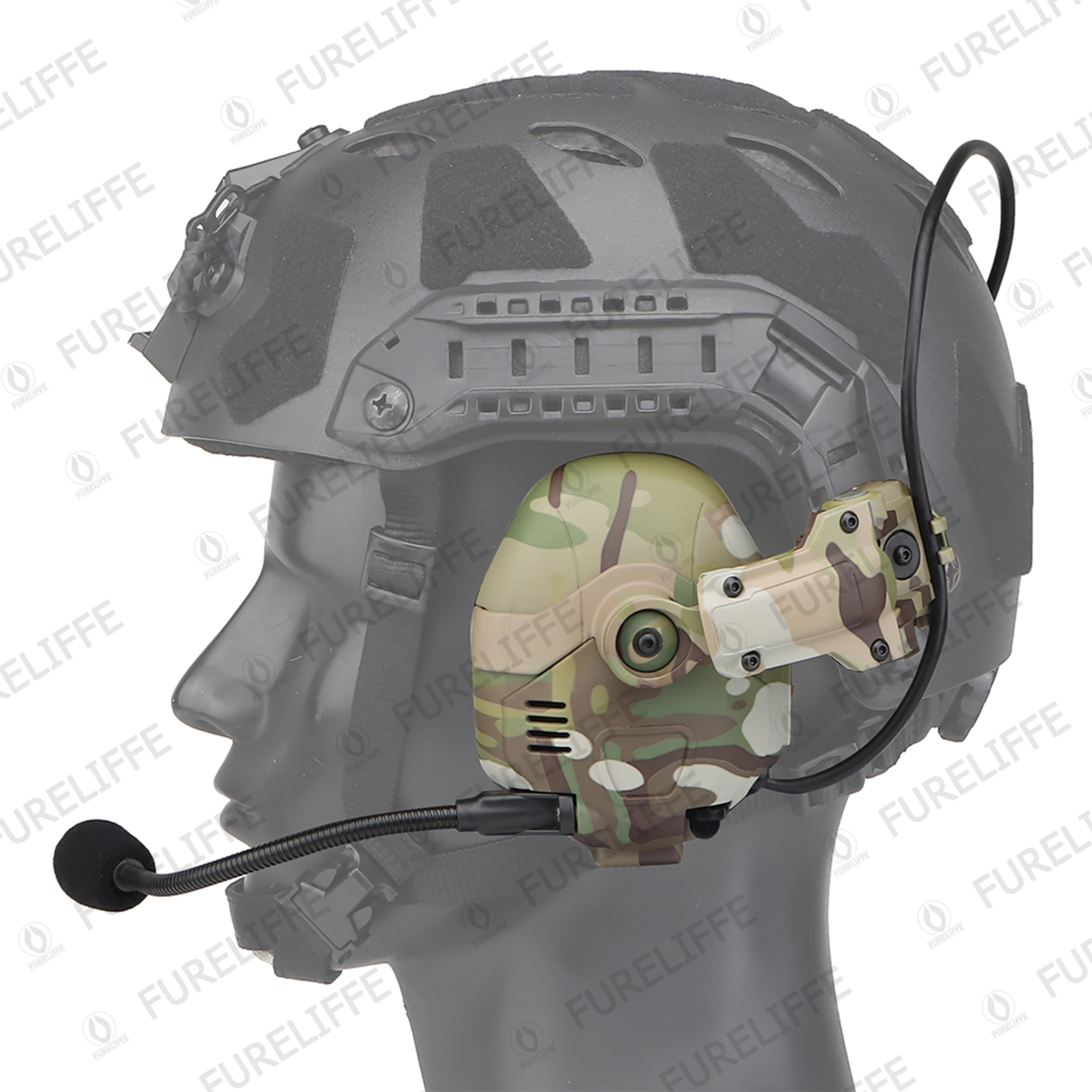 Imagem -05 - Tactical Bluetooth Headconjunto para Ops Core Arc Redução de Ruído Capacete Tuning Recarregável Caça Tiro Wendy M-lok Novo