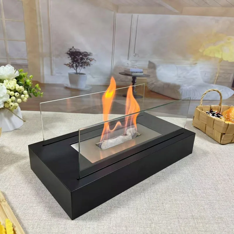 Portable Tabletop Fireplace Heater Mini Stove Indoor Decorative Atmosphere Furnace For Household Living Room Desktop Warm