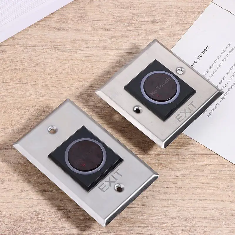 Hygiene Enhanced Stainless Steel Exit Button- No Touch, Contactless IR Door Switch.