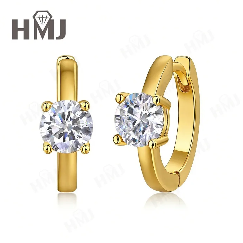 

1ct D Color Moissanite Earrings 925 Sterling Silver Round Cut Classical Fashion Fine Jewelry for Women Gift Anniversary Wedding