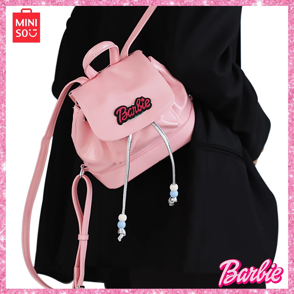 

2024 Barbie New Vintage Cute Girl Pink Backpack Student Classroom Fashion Outgoing Travel Backpack Schoolbag Girl Christmas Gift