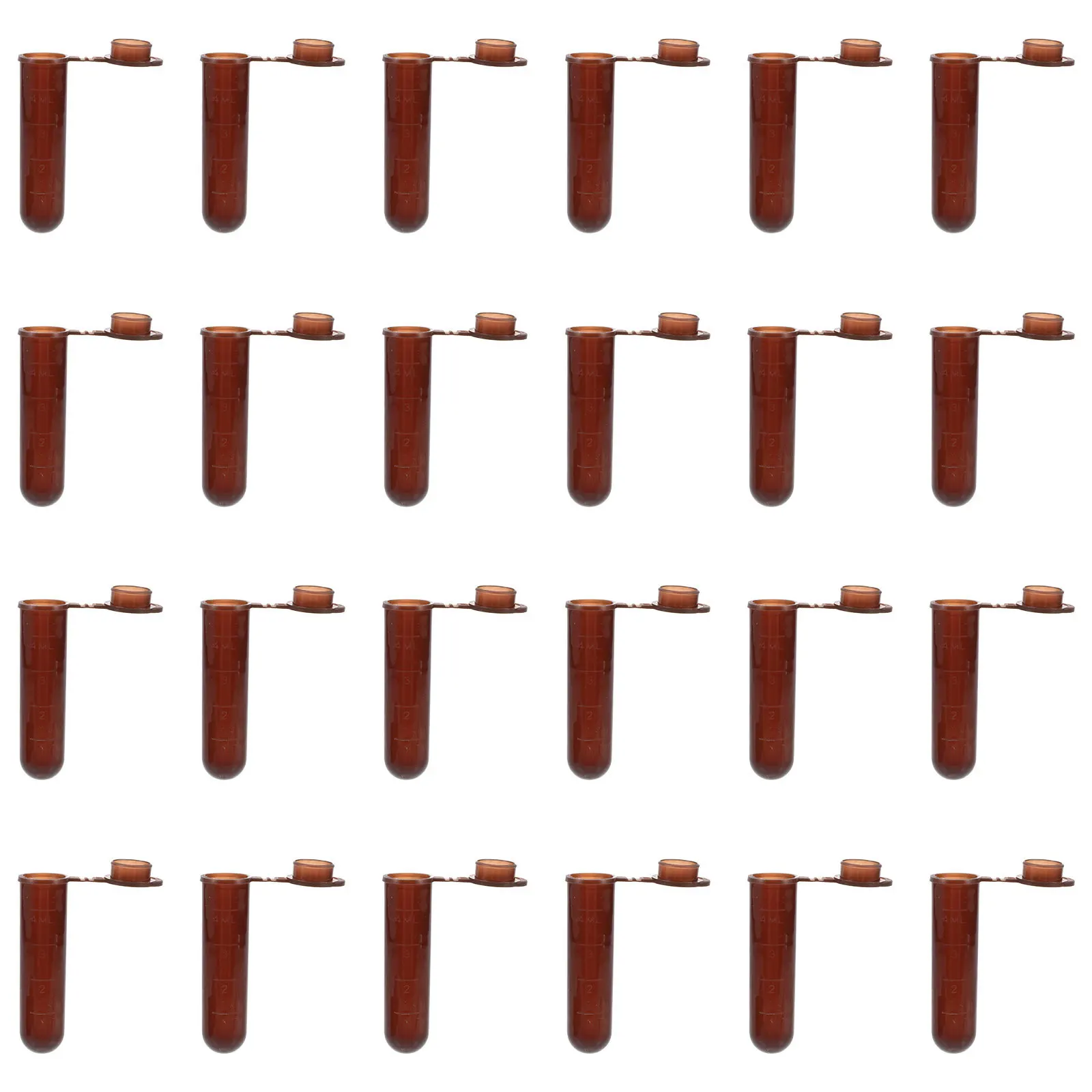 

300pcs 5Ml Centrifuge Tubes Graduated Brown Plastic Laboratory Test Tube Round Bottom For Biological Chemical Clinical