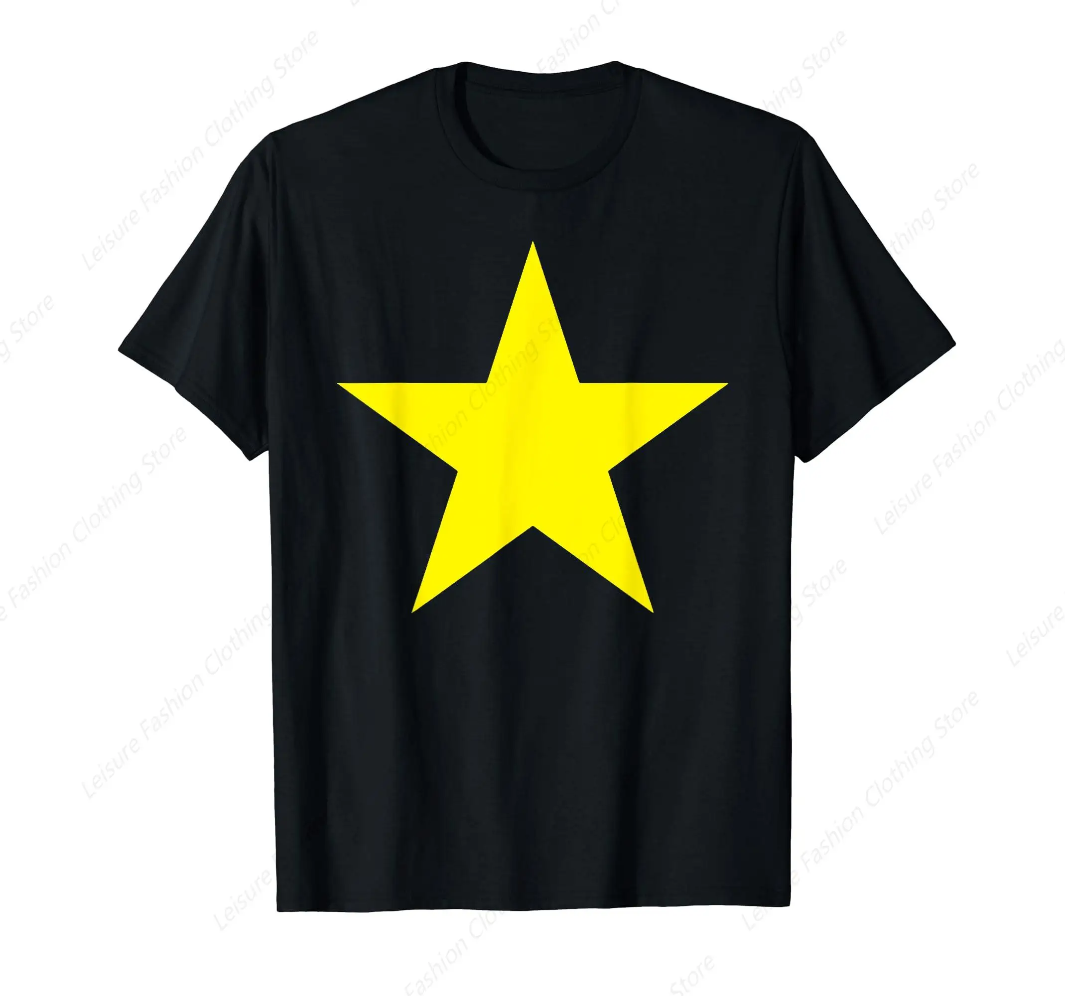 Big Blue Star White Star Yellow Star T-shirt Summer Men Women's Cotton Tee Unisex Clothing