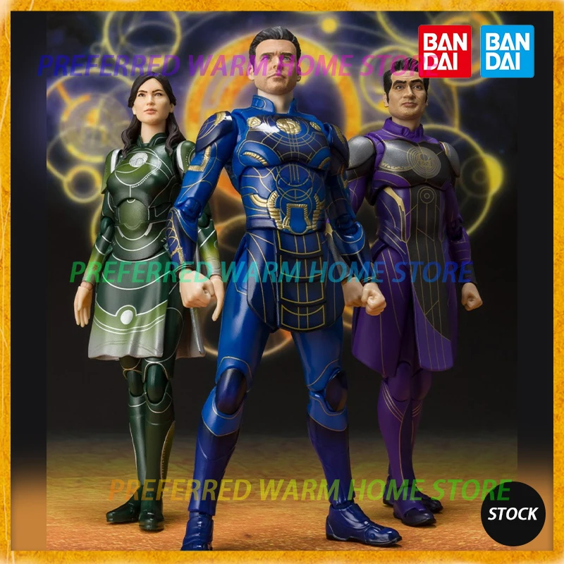 In Stock Originate BANDAI SHF Marvel Eternals Sersi Ikaris Kingo Movable Model Toy S.H.FIGUARTS Los Eternos