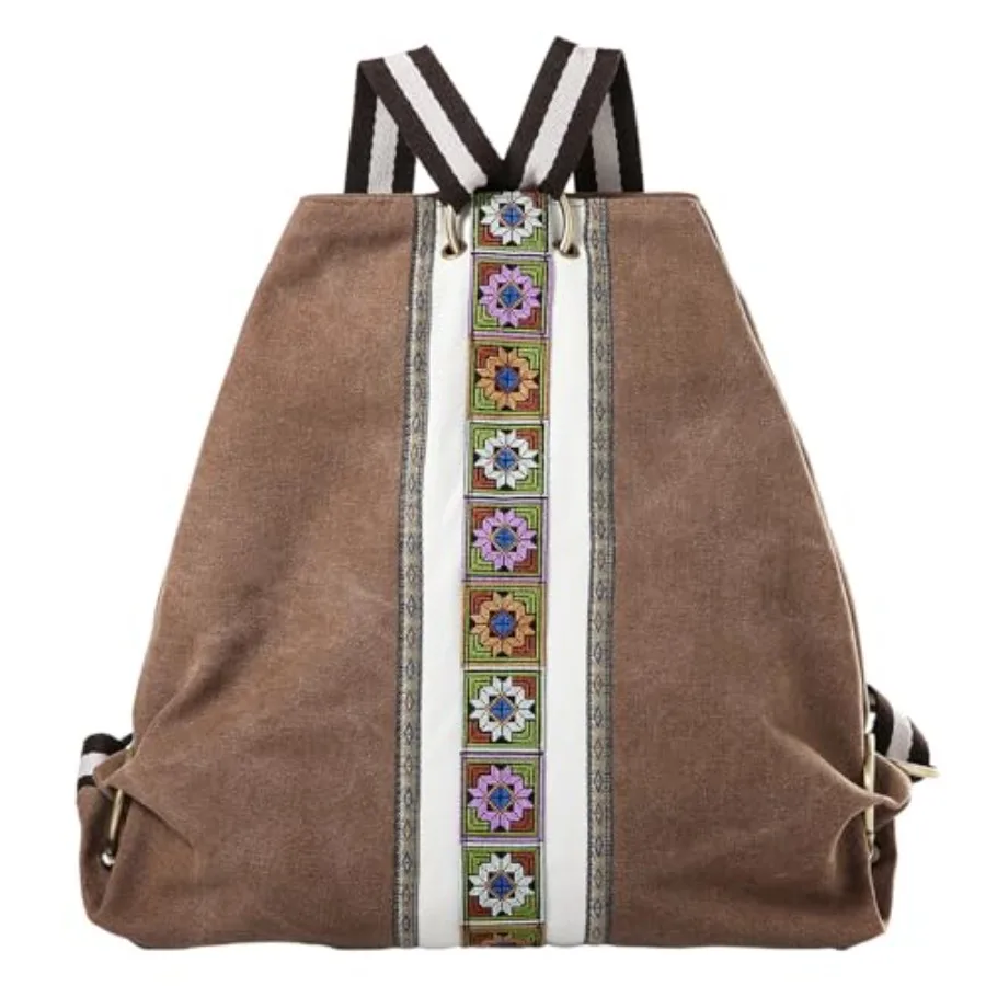 

Women Canvas Backpack Daypack Casual Shoulder Bag, Vintage Heavy-duty Anti-theft Travel Backpack