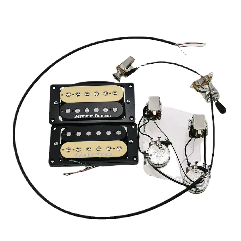 

Guitar Pickups Humbucker Electric Guitar Pickups Zebra 4C With Wiring Harness Push and pull Switch