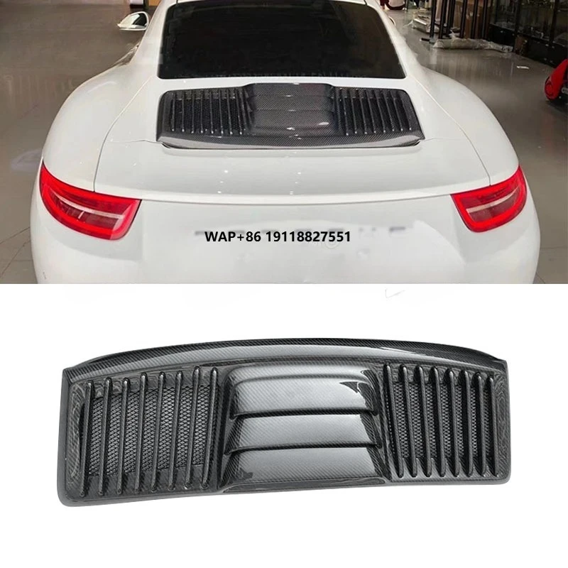 

For911 991 Upgrade 911.2 Turbo Carbon Fiber Rear Wing Trunk Wing Tail Gate Boot Flaps Cover Engine Grille