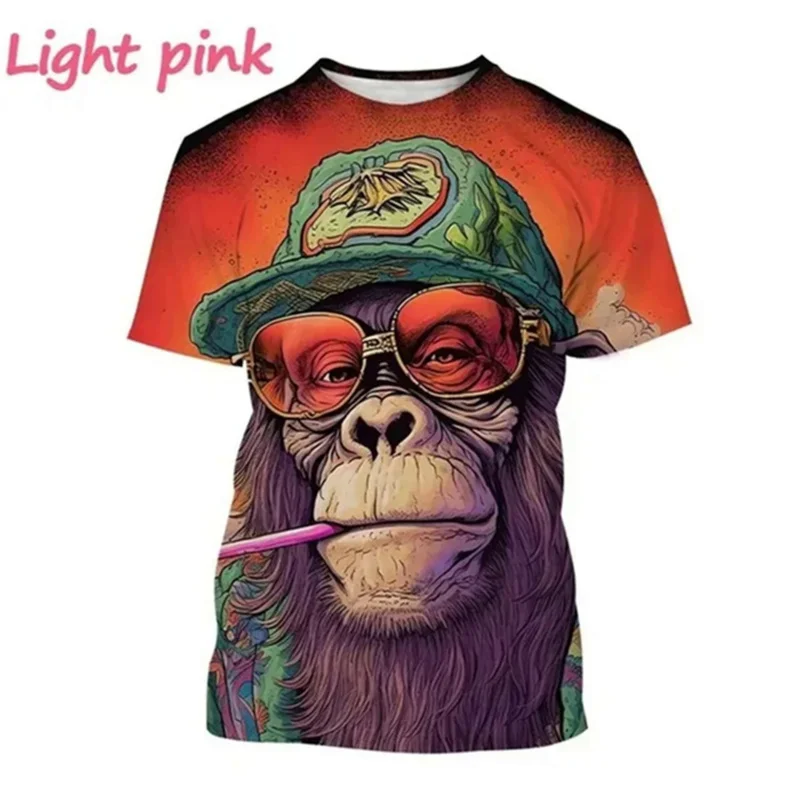 3D Printing T-shirt Animal Chimpanzee Round Neck Short Sleeve King Kong Pattern Men Women Fashion Casual Top Gorilla Tshirt