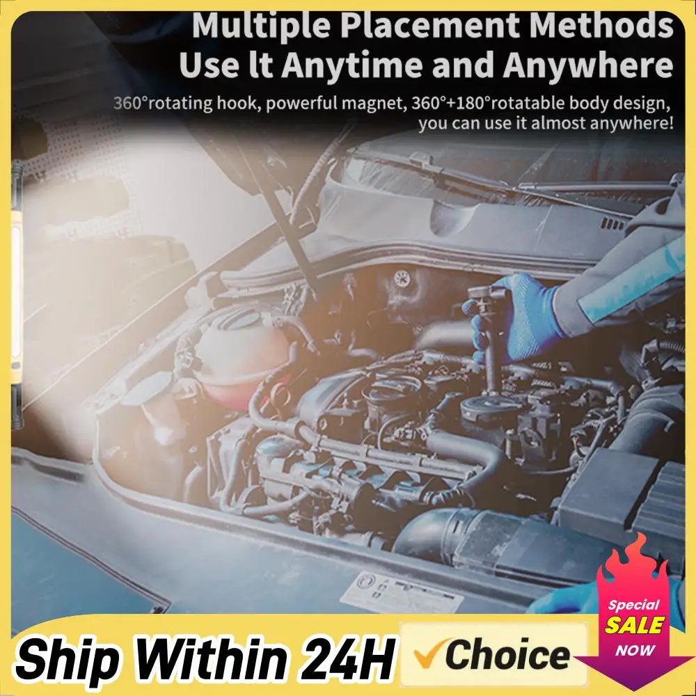 

Магнитный рабочий фонарь 5200 мАч, перезаряжаемый светодиодный светильник-балка, беспроводной фонарь для осмотра подкапотного пространства, для мастерских и экстренных ситуаций