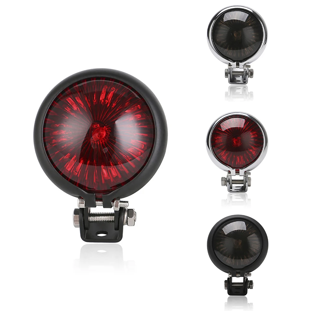 Motorfiets Led Rem Achterlicht Signaallicht 12V Retro Kleine Ronde Achterlicht Achterlicht Achterstoplicht Gemodificeerde Onderdelen