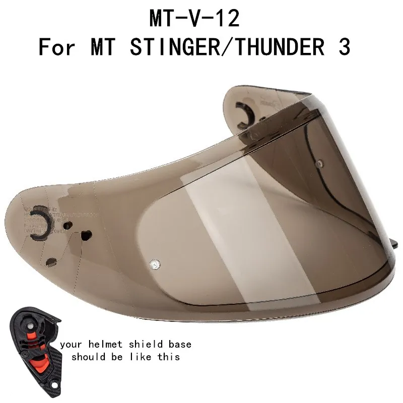 Replacement helmet shield for MT helmet for STINGER for THUNDER 3SV helmet glass original MT helmet shield MT-V-12 12B