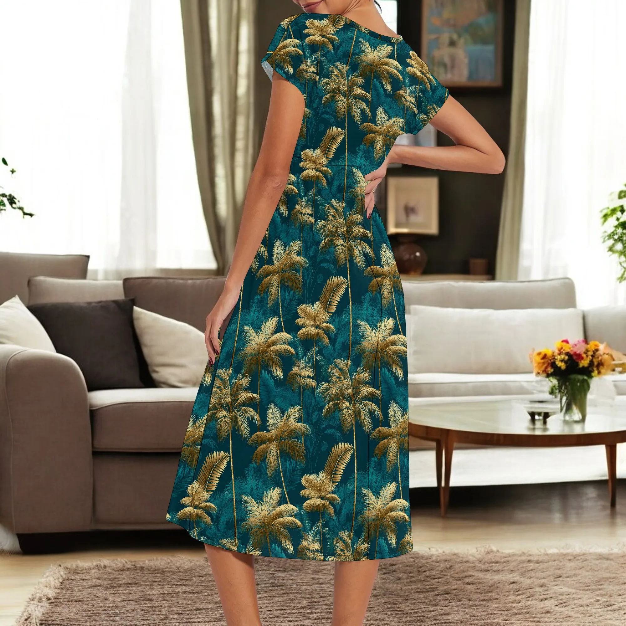 Robes t-shirt décontractées d'été pour femmes, couverture à manches courtes, robe ample de plage