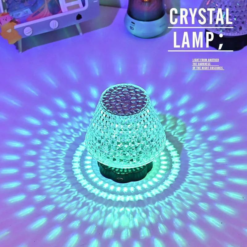 

Crystal Table Lamp 3/16 Color Changing Night Light Decorative Light Touch Lamps Rechargeable USB Lamp For Bedrooms Living Room