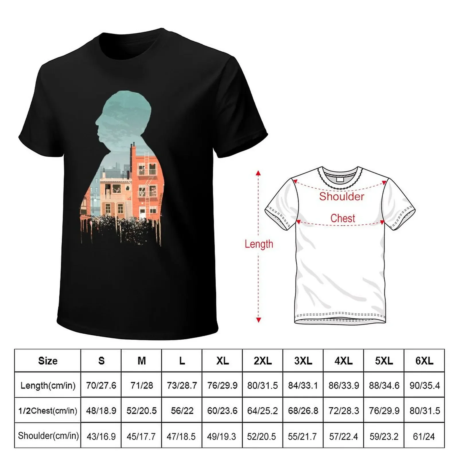 Alfred Hitchcock's Rear Window Illustration by Burro T-shirt customs summer tops Short sleeve tee men