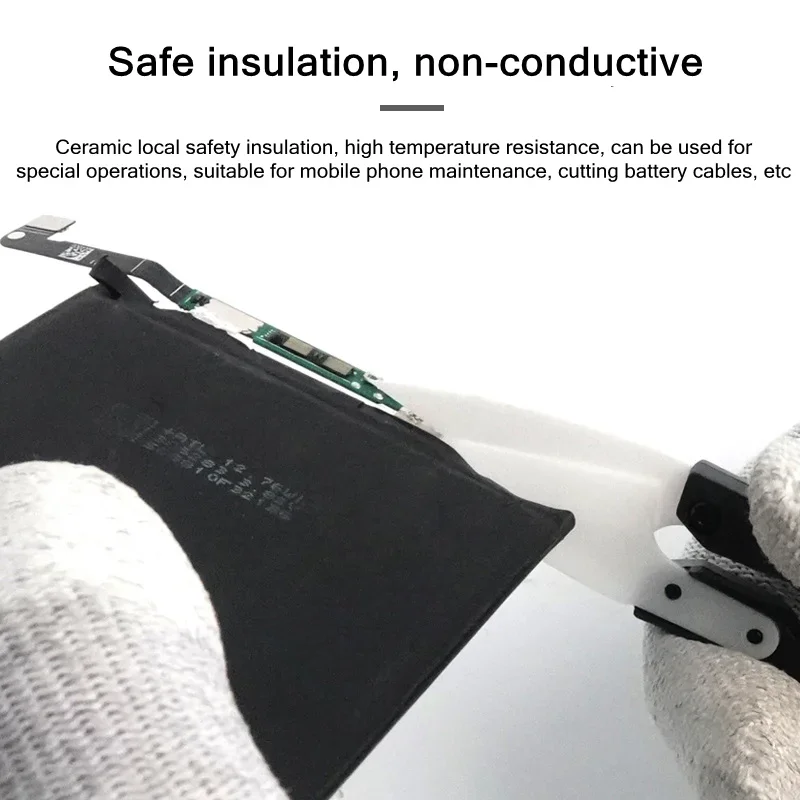 TE-P2 Phone Repair Insulation Ceramic Scissors High Hardness Non Conductive Battery Cable Cutter Electronic Repair Hand Tools