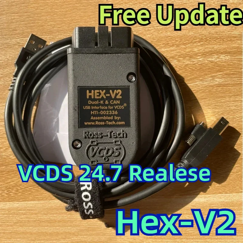 2024 Vcds Hex-v2 VAG COM 24.7 VCDS HEX V2 USB Interface FOR VW AUDI Skoda Seat Unlimited VINs German/English 1996-2024