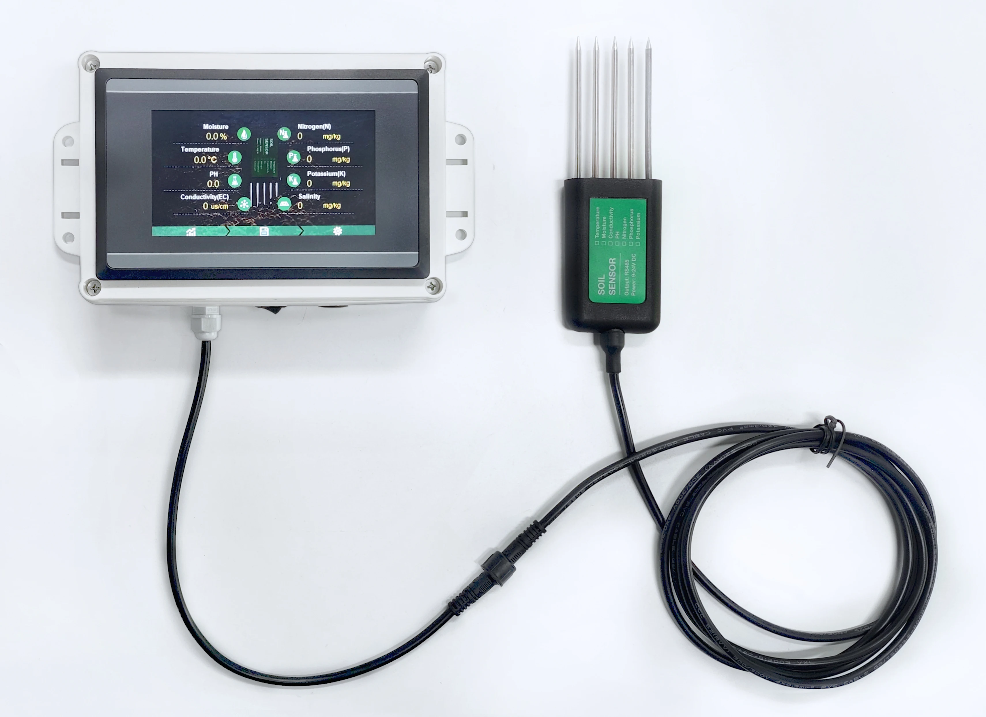 Soil Moisture Temperature Humidity EC PH NPK Sensor 8 In 1 Rapid Soil Tester Meter