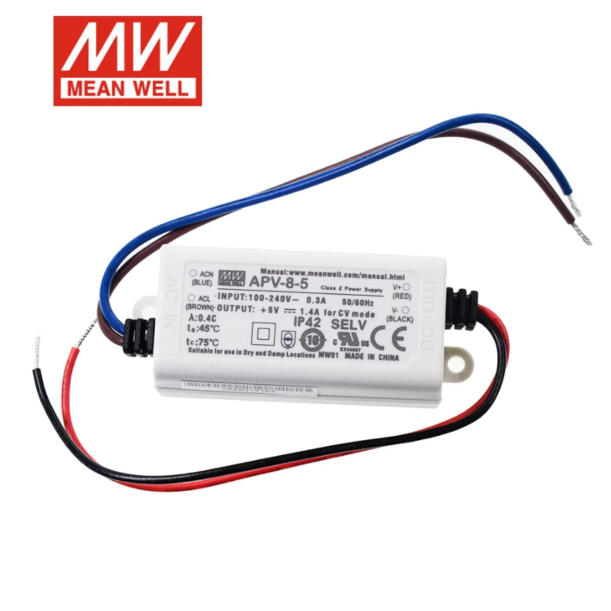 MEAN WELL APV-8 APV-8-12 APV-8-24 Single Output Switching Power Supply APV-8 12V 24V