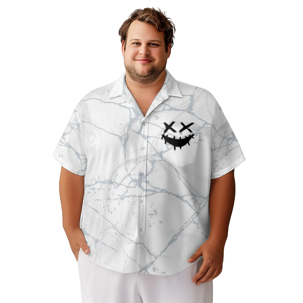 Men's Big and Tall Short Sleeve Golf Polo Button Down Shirts for Men Clothing L-8XL Funny Happy Yourself Ghost Face T-shirts Tee