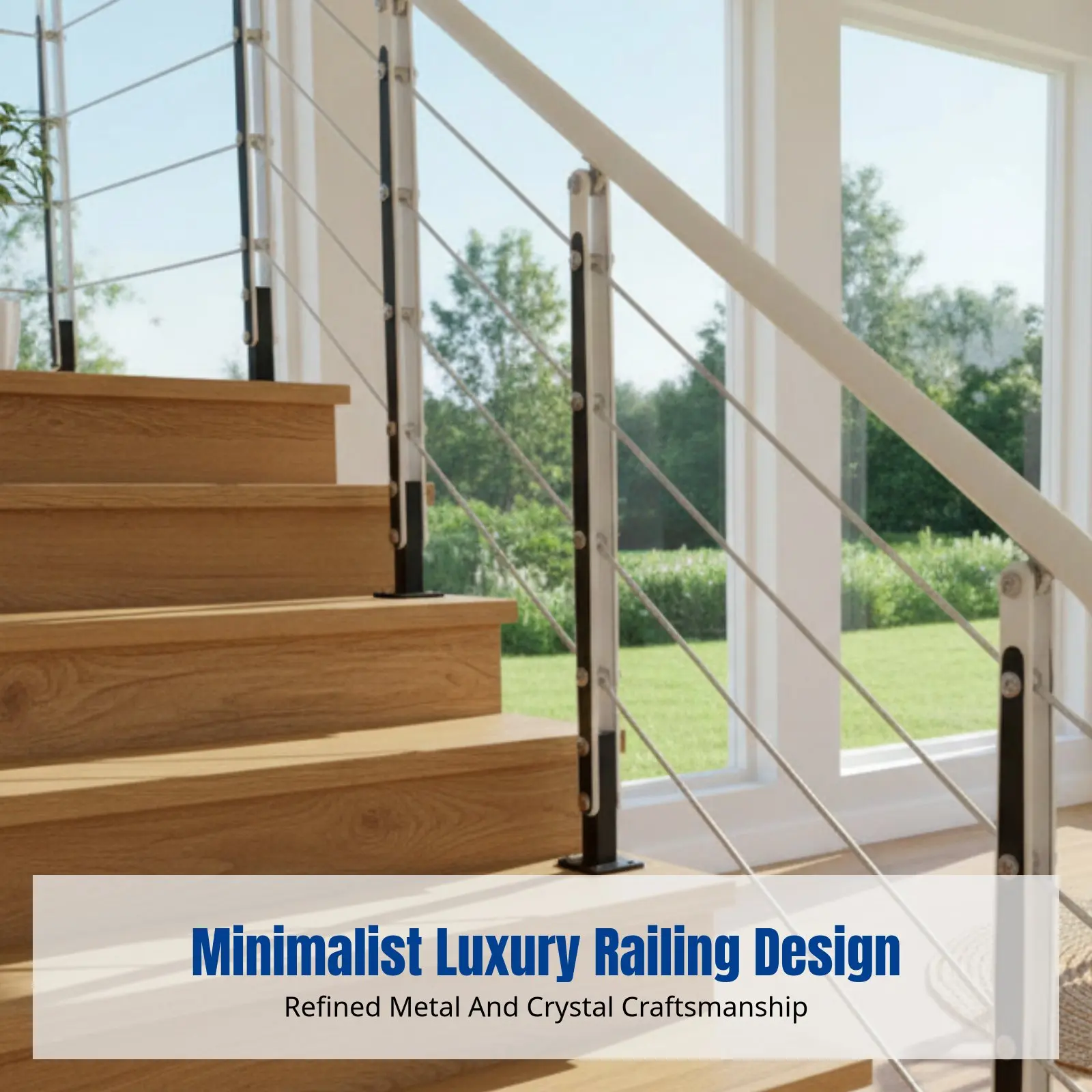 Brushed Stair Handrail Guardrail, Metal Kit, Minimalist Luxury, Indoor Home, DIY Installation, No Cement Base