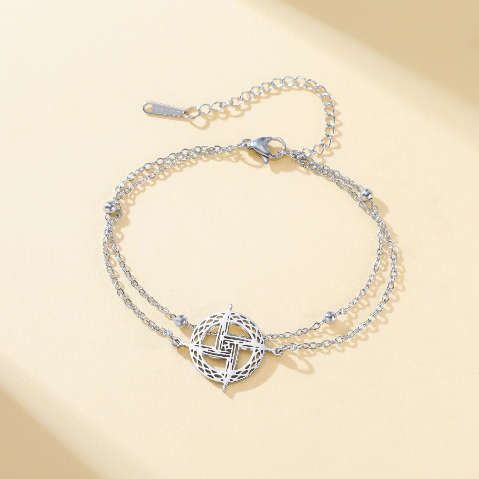 Kkjoy Slawisches Sonnensymbol Charm-Armband Edelstahl-Armband Heidnisches Slawisches Schutzzeichen Schmuck Geschenk für Heiden-Liebhaber – Detail 16