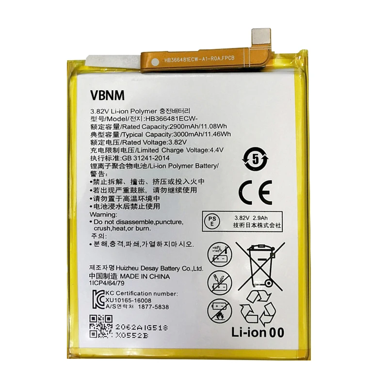 100% Original High Quality HB366481ECW Real 3000mAh Battery For Huawei P9 Ascend P9 Lite G9 honor 8 5C Batteries Fast Shipping