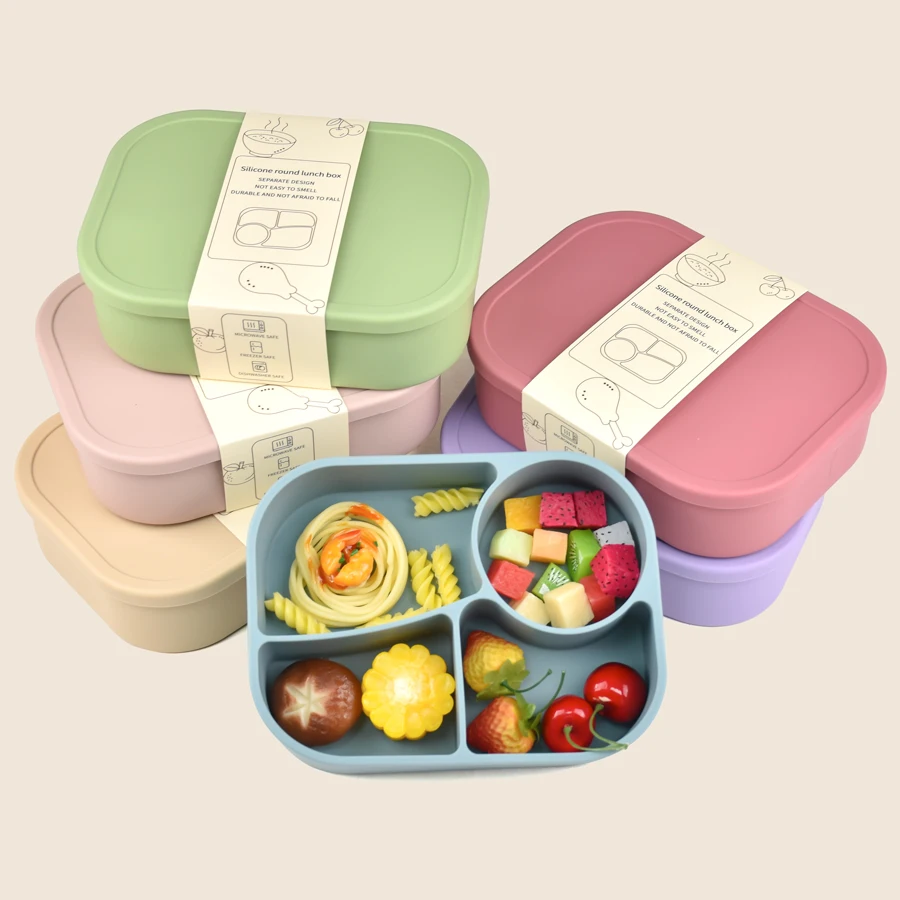 

1PCSilicone Food Storage Box Portable Lunch Box For Food Dinnerware Food Container Feeding Bowl Lunchbox Children's Tableware