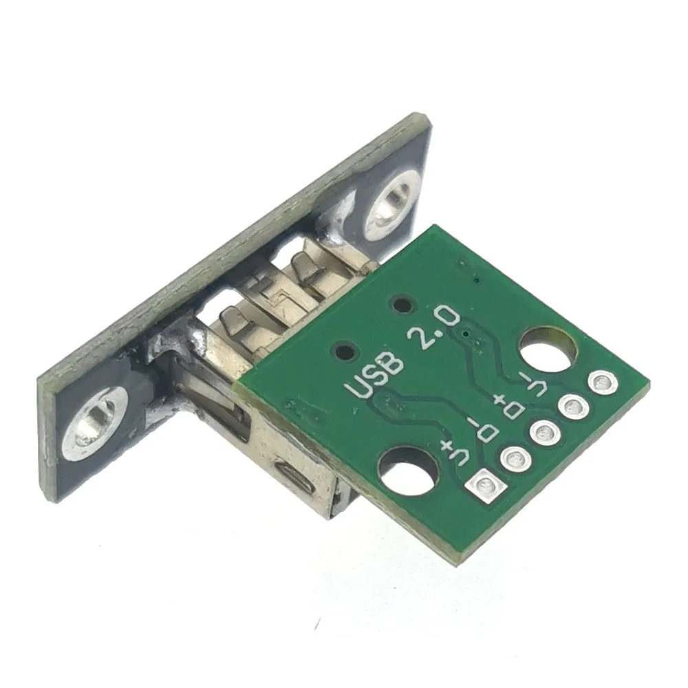 1-10PCS USB Type A Female To DIP 2.54mm PCB Connector Female USB 2.0 PCB Board Connector Socket With Screws Hole