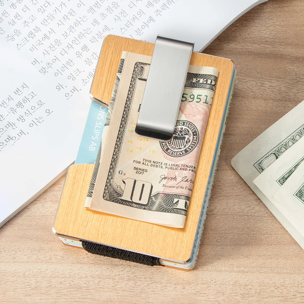 Porta Carte Credito Uomo Business Credit Card Holder Male Blue Metal Wallet Pasjeshouder Purse for Men Minimalist Rfid Luxury