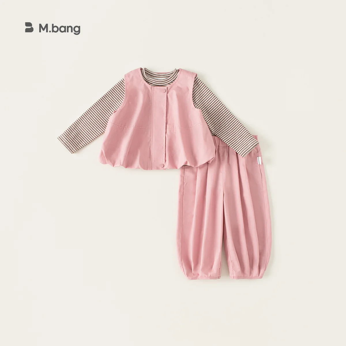 

Children's Clothing Girls' Vest Set Autumn Children's Fashionable Striped Bottoming Shirt Casual Bloomers Three-piece Set