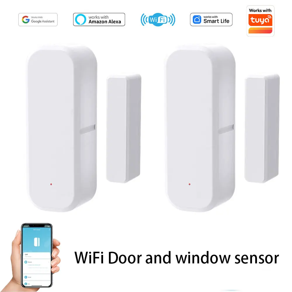 

Tuya WiFi door and window magnetic contact sensor suitable for smart home smart life APP remote control works with tuya