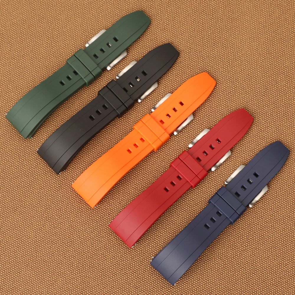 Correa de reloj de silicona Premium de 18mm, 19mm, 20mm, 21mm, 22mm y 24mm, correa de goma de liberación rápida para Omega, Blancpain, correa de reloj Seiko