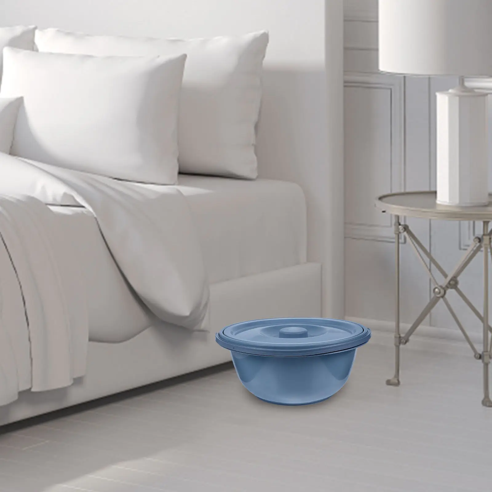 1Pcs Heavy Duty PVC Spittoon with Cover Portable Urinal Bucket for Home Use Elderly and Pregnant Women Chamber Pot Hygienic Odor