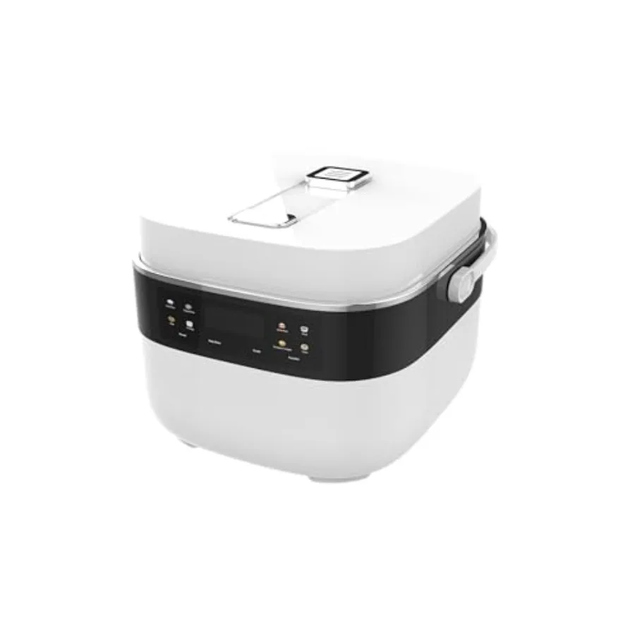 

3L Smart Rice Cooker 6-Cup Uncooked Fuzzy Logic Stainless Steel Spherical Inner Pot with Non-Stick Ceramic Glaze Coating Keep W