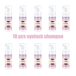 Professional Eyelash Shampoo and Brush for Eyelash Extension Foam Cleanser Individual Flase Eyelash Detergent Makeup Remover