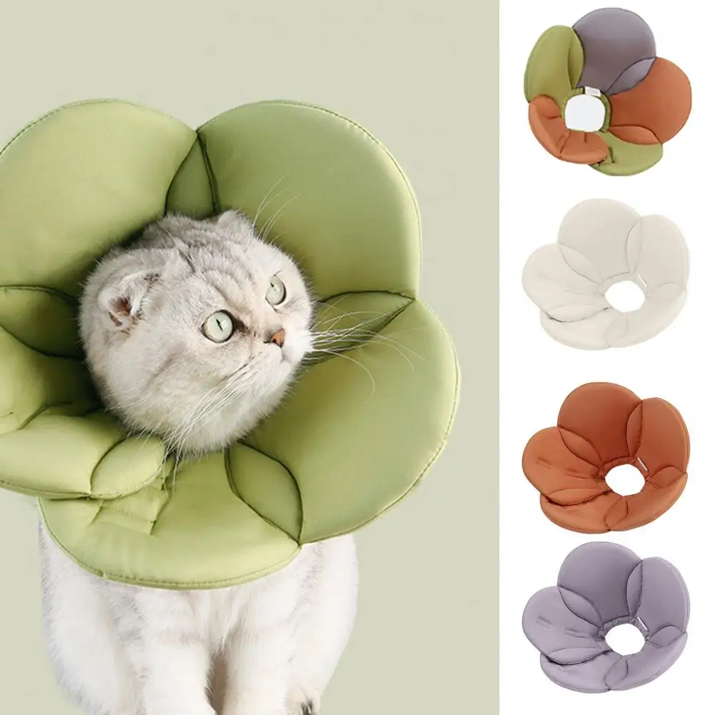 Cat Recovery Collar Soft After Surgery Elizabethan Collars Anti-licking Flower Shape Pet Cat Neck Cone Collar Pet Accessories