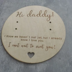 10PCS Surprise Pregnancy Announcement for Dad Hi Daddy Pregnancy Test Keepsake Wooden Sign for New Dad Surprise Gift