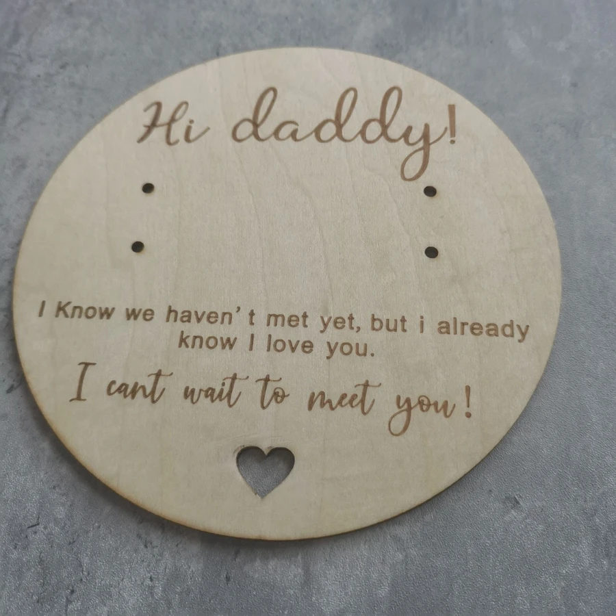 10PCS Surprise Pregnancy Announcement for Dad Hi Daddy Pregnancy Test Keepsake Wooden Sign for New Dad Surprise Gift