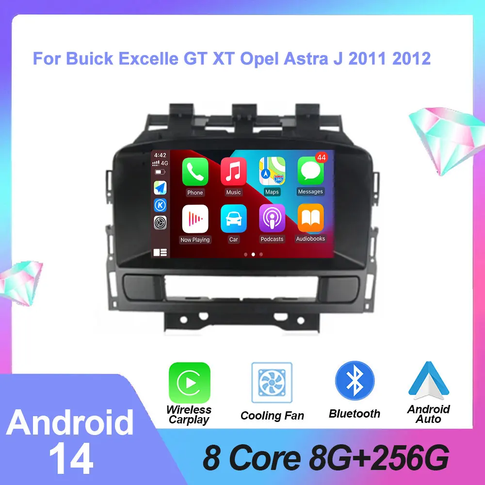 Android 14 For Buick Excelle GT XT Opel Astra J 2011 2012 Eight Carplay Car DVD Player GPS RDS Radio Wifi BT QLED DSP AUTO