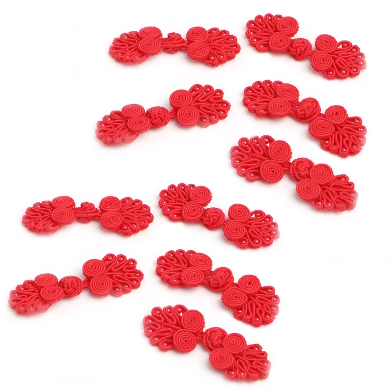 Chinese Knots for Frog Buttons 10 Pairs Beaded Closure Button DIY Crafts for Jackets Corsets Handbag Decoration Supplies