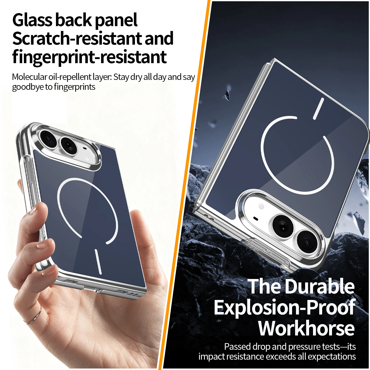 Magnetic for Magsafe Aluminum Glass Phone Case for iPhone Duo 18 Fold Electroplated Bumper Cover with Tempered Protective Film